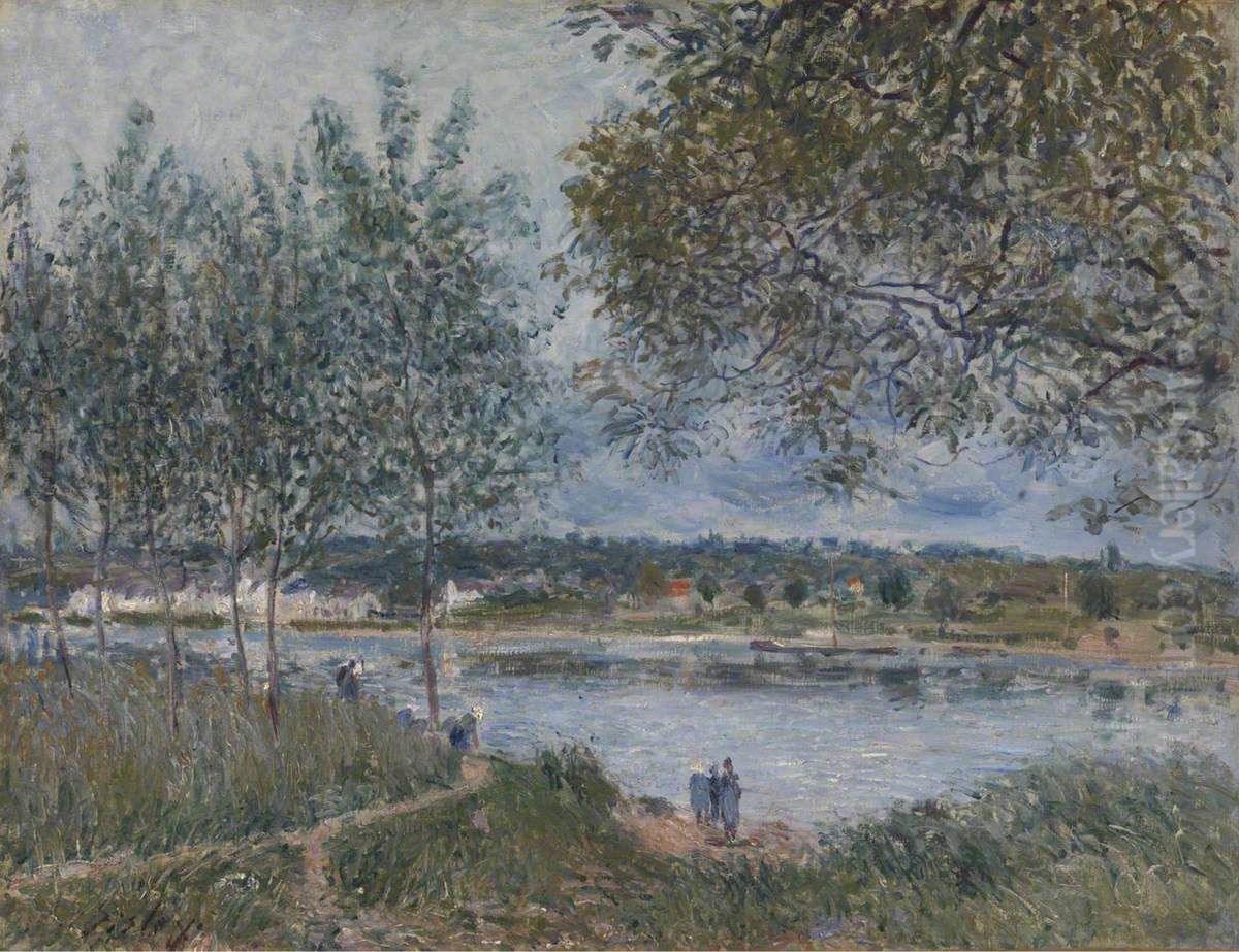 The Path to the old Ferry at By Oil Painting by Alfred Sisley