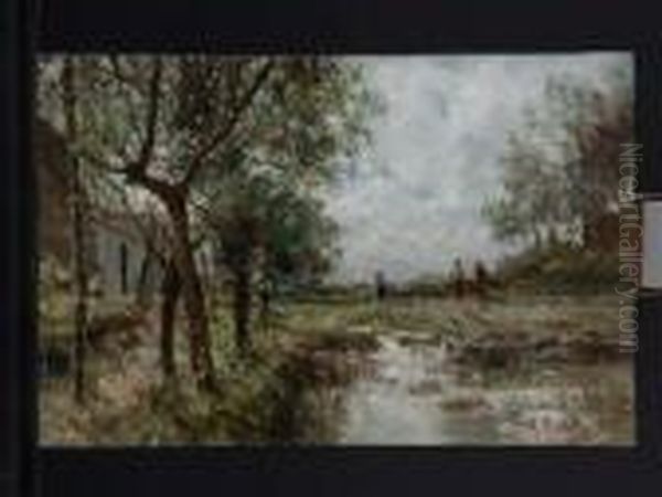 Contadini Nella Campagna Romagnola Oil Painting by Attilio Pratella