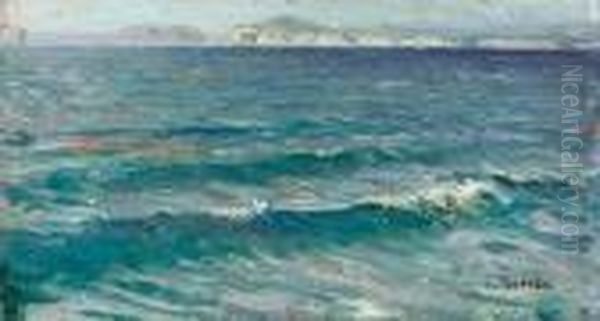 Marina Oil Painting by Attilio Pratella