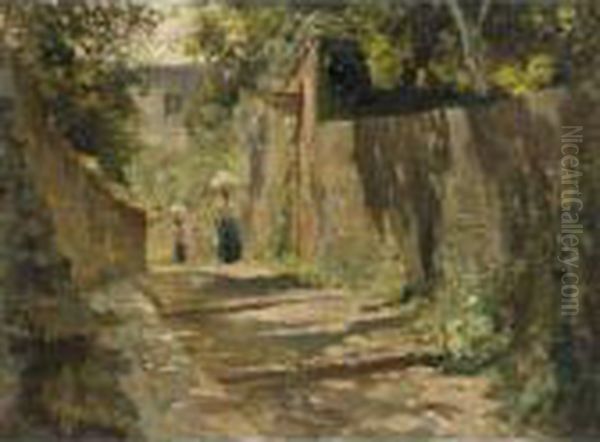 Scena Di Paese Oil Painting by Attilio Pratella