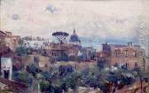 Napoli Chiesa Di San Giovanni Oil Painting by Attilio Pratella