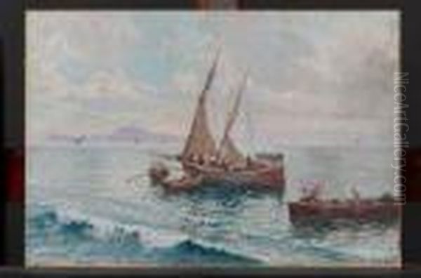 Pescatori Oil Painting by Attilio Pratella