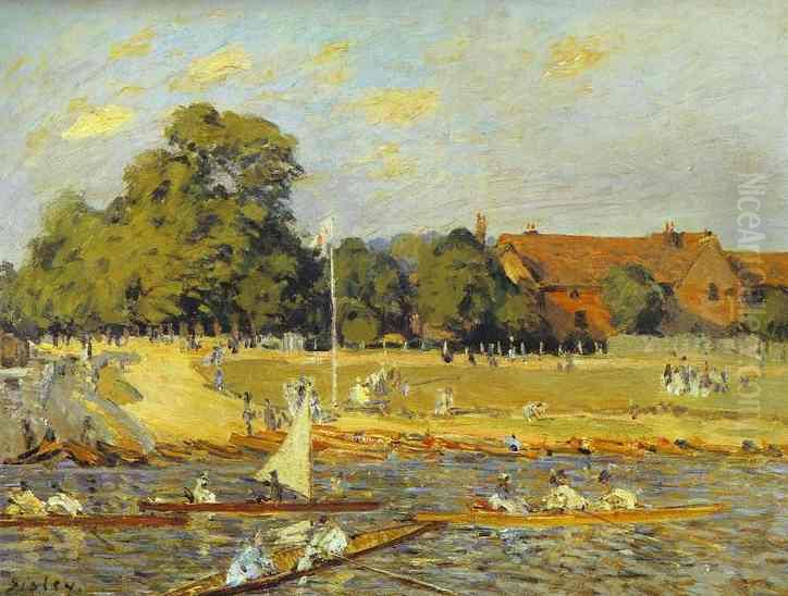 Regatta at Hampton Court Oil Painting by Alfred Sisley