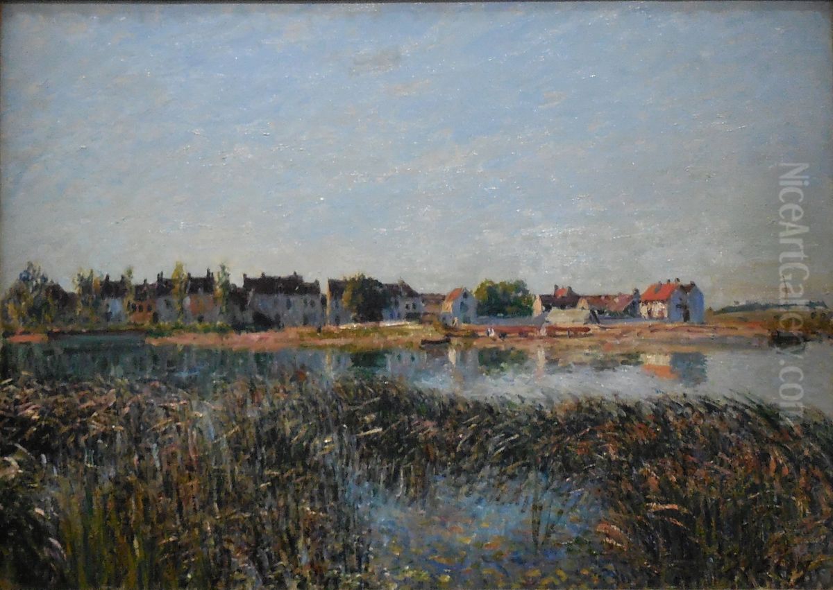 View of Saint-Mammes Oil Painting by Alfred Sisley