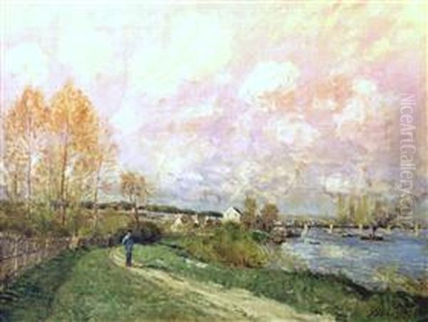 Summer at Bougival Oil Painting by Alfred Sisley