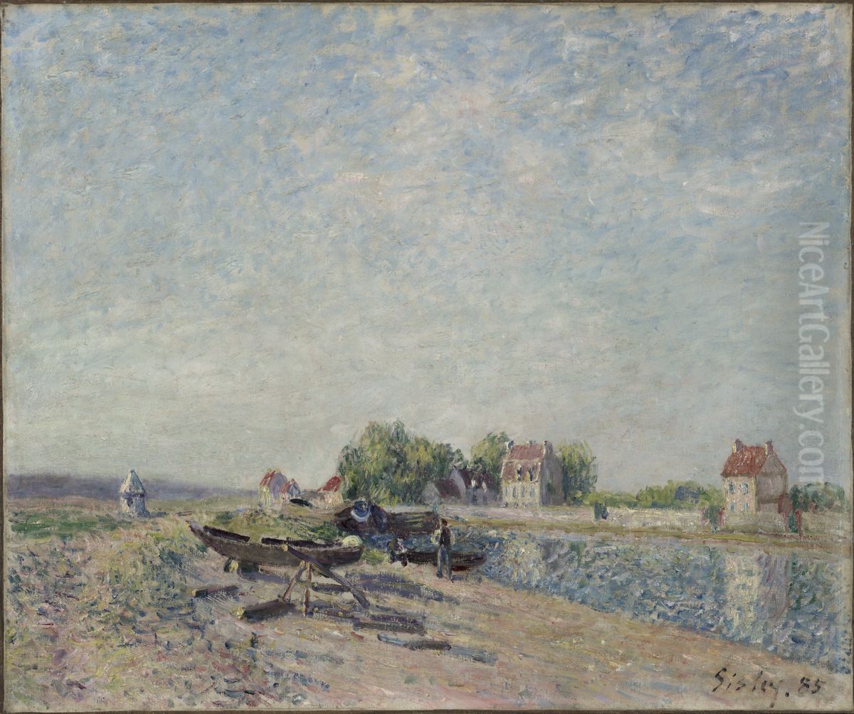 Saint-Mammes, Loing Canal Oil Painting by Alfred Sisley