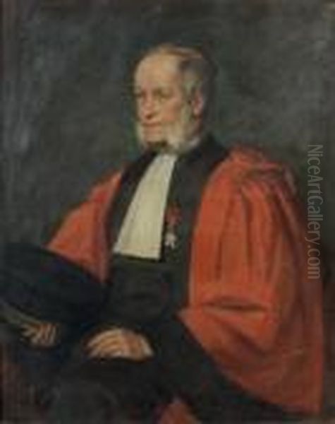 Portrait De H. Prinet Magistrat Oil Painting by Rene Xavier Francois Prinet