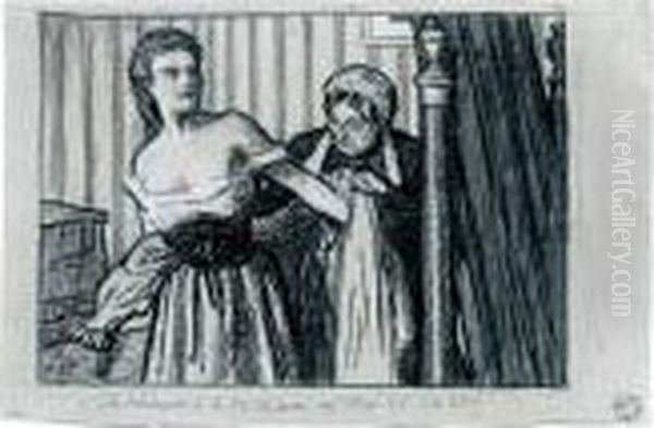 Elle Dodelinait De La Tete, Elle Aussi, Chapitre Xx Oil Painting by Rene Xavier Francois Prinet