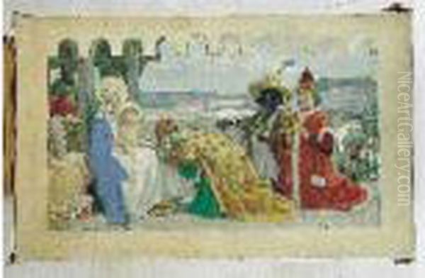 L'adoration Des Rois Mages Oil Painting by Rene Xavier Francois Prinet