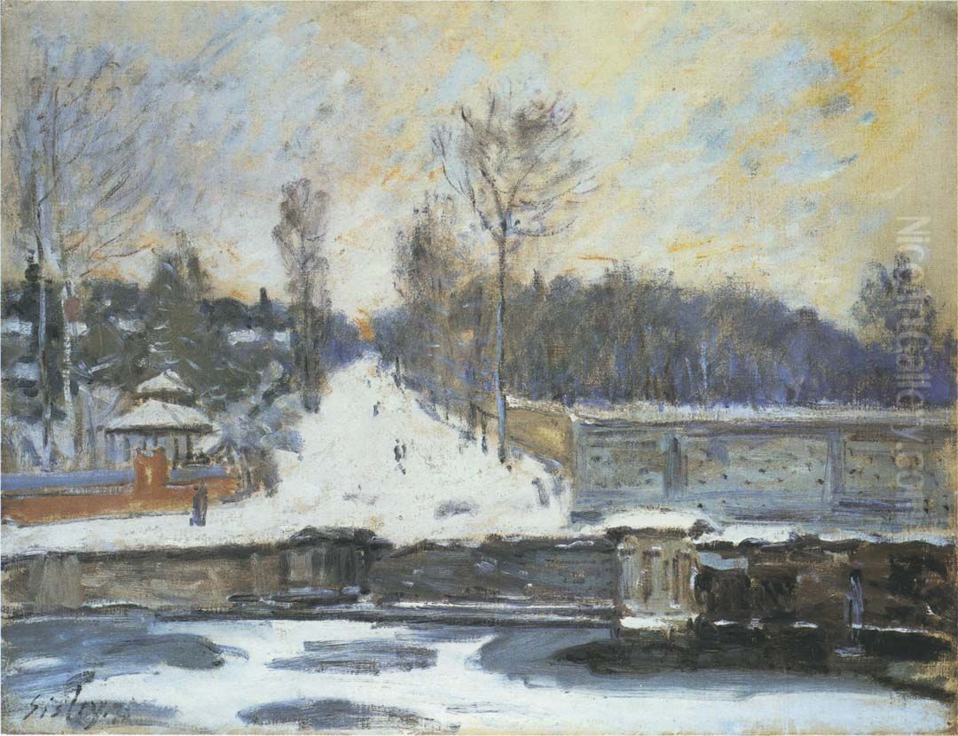 The Watering Place at Marly-Le-Roi Oil Painting by Alfred Sisley