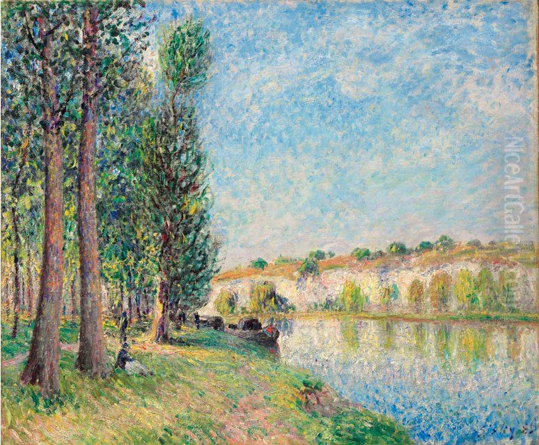 Le Loing a Moret Oil Painting by Alfred Sisley