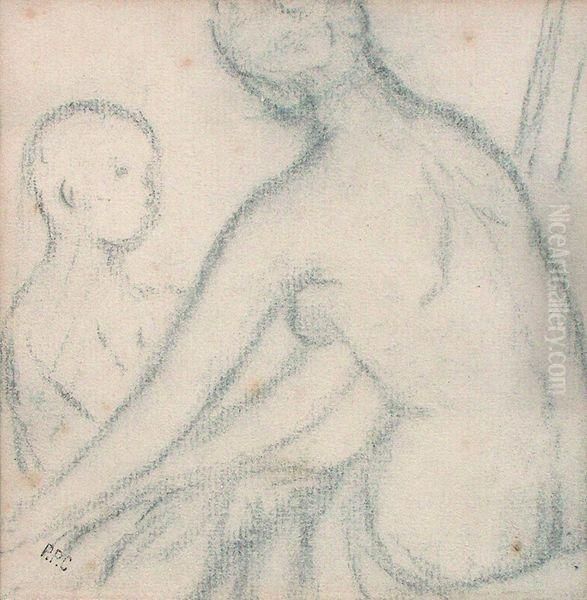 Maternite Oil Painting by Pierre-Cecile Puvis De Chavannes