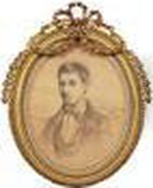 Jeune Homme En Buste, 1859. Oil Painting by Pierre-Cecile Puvis De Chavannes