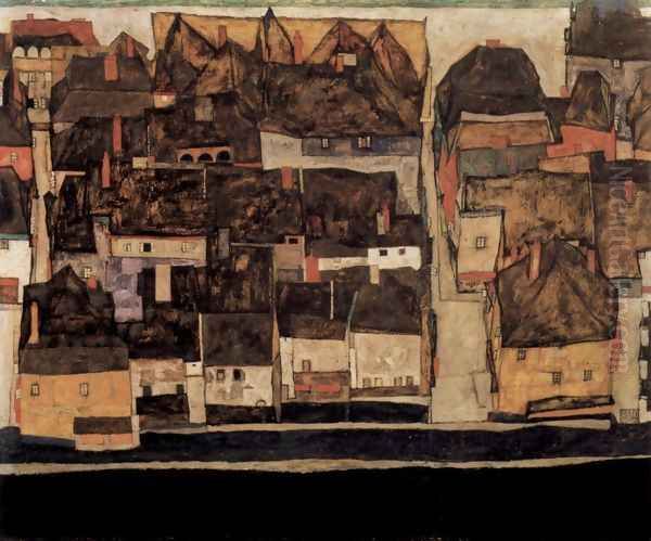 Krumau in Moldavia at Kleinstadt IV Oil Painting by Egon Schiele