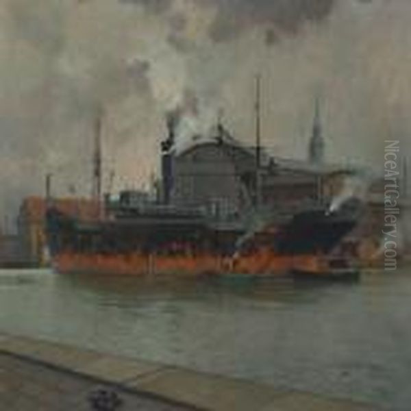 Damper Til Reperation Hos B & W Oil Painting by Victor H.W. Qvistorff