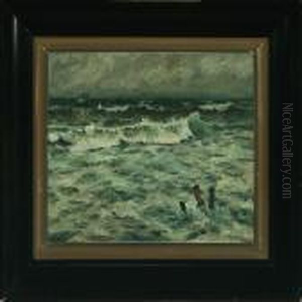 Breakers Oil Painting by Victor H.W. Qvistorff