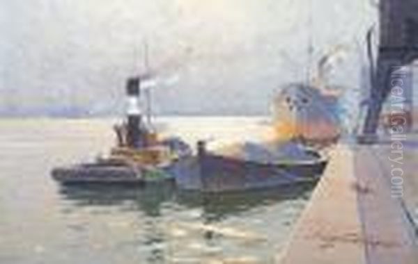 Passagierdampfer Oil Painting by Victor H.W. Qvistorff