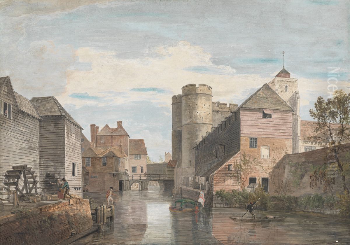 The Westgate, Canterbury Oil Painting by Paul Sandby