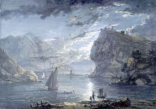 A Moonlight Effect Oil Painting by Paul Sandby