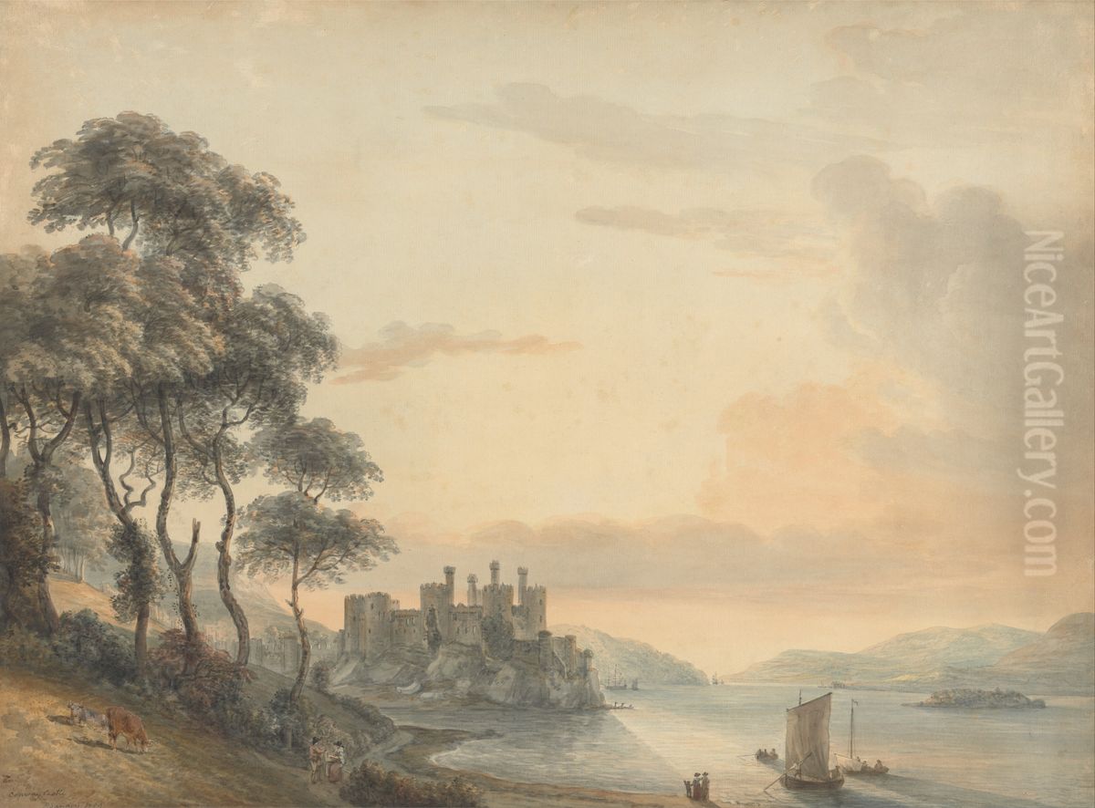Conway Castle Oil Painting by Paul Sandby