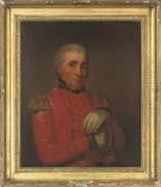 Portrait Of General William 
Wemyss, Half-length, In Militaryuniform, Holding A Sword In His Right 
Hand Oil Painting by Sir Henry Raeburn