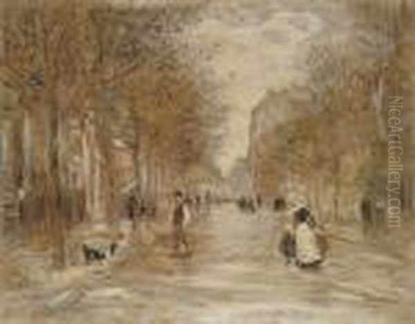 Boulevard A Asnieres Oil Painting by Jean-Francois Raffaelli