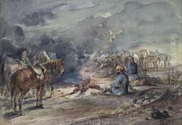 No Vat Will Be Charged On The 
Hammer Price, But Vat At 17.5% Will Be Added To The Buyer's Premium 
Which Is Invoiced On A Vat Inclusive Basis. Oil Painting by Auguste Raffet