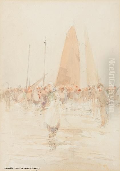 Misty Morning Boulogne Oil Painting by Victor Noble Rainbird