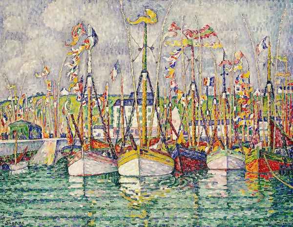 Blessing of the Tuna Fleet at Groix 1923 Oil Painting by Paul Signac