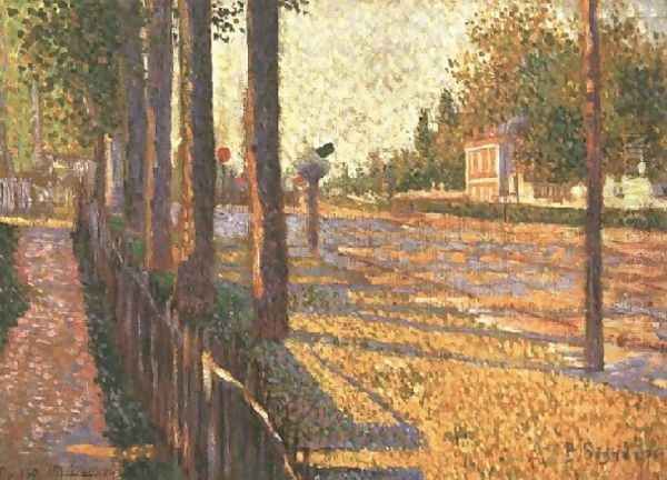 The Railway Junction at Bois-Colombes, or La Route Pontoise, 1886 Oil Painting by Paul Signac