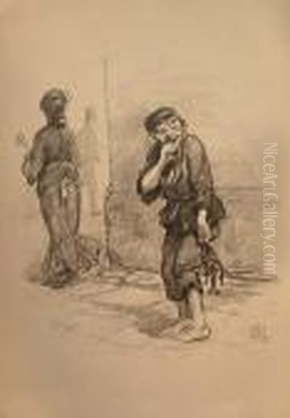 Uliczny Dowcipnis Oil Painting by Jozef Rapacki