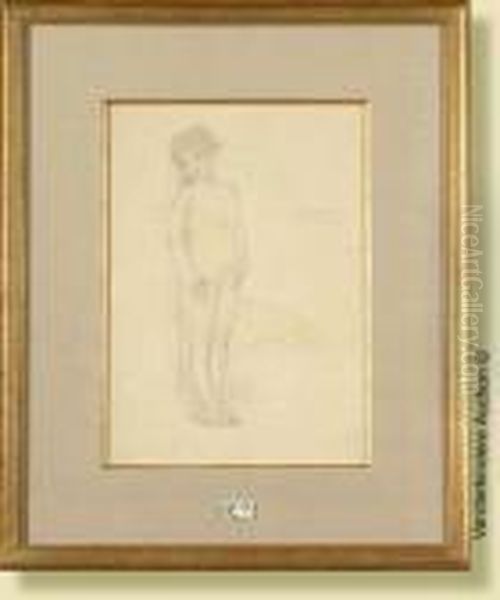 Nu Auvoile, Crayon Rehausse Sur 
Papier. Signe Au Milieu A Droiterassenfosse Et Date 1921. Ecole Belge. 
Dim.: 30x21cm Oil Painting by Armand Rassenfosse