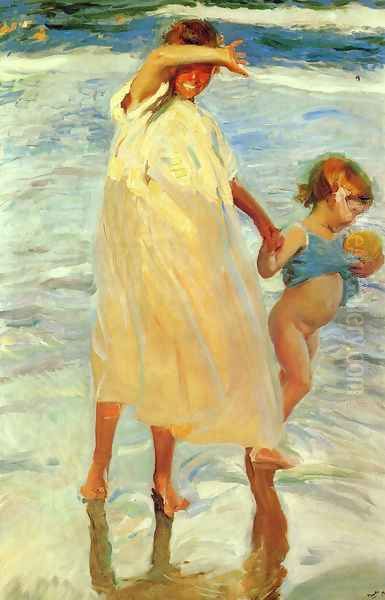 Las dos hermanas (The Two Sisters) Oil Painting by Joaquin Sorolla Y Bastida