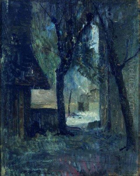 Courre De Ferme Oil Painting by Francois Auguste Ravier