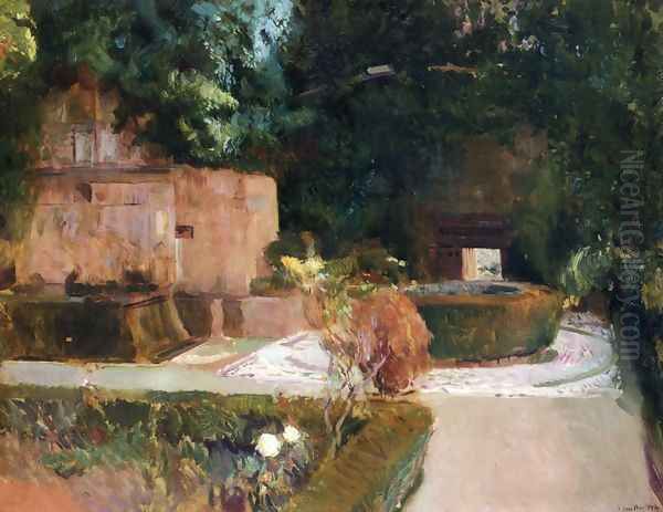 The Los Adarves Gardens, The Alhambra, Granada Oil Painting by Joaquin Sorolla Y Bastida