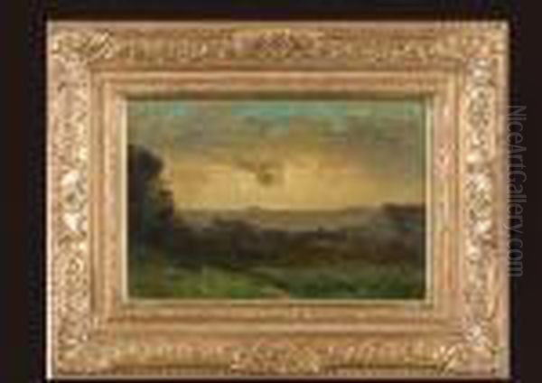 La Fin Du Jour Oil Painting by Francois Auguste Ravier