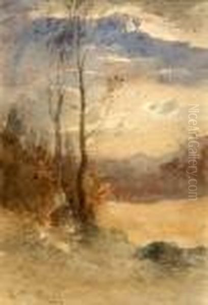 Paysage Al'arbre Sec Oil Painting by Francois Auguste Ravier