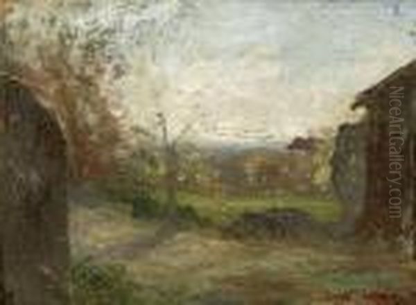 Paysage. Oil Painting by Francois Auguste Ravier
