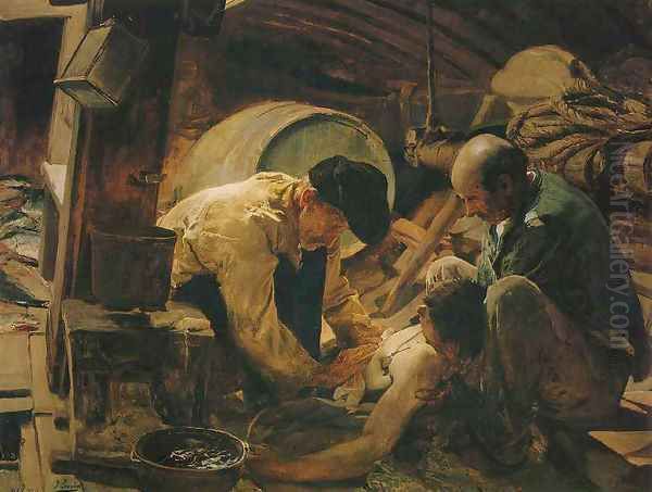 They Still Say that Fish is Expensive! Oil Painting by Joaquin Sorolla Y Bastida