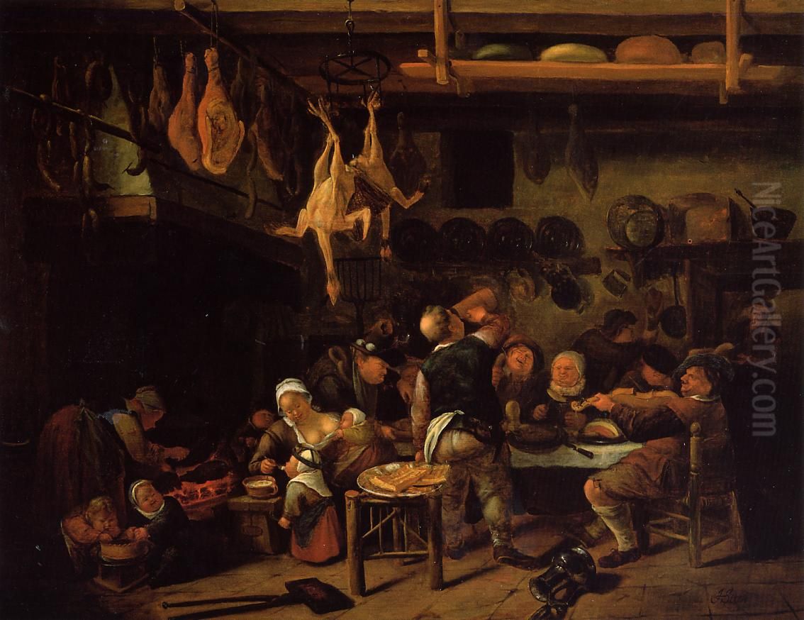 The Fat Kitchen Oil Painting by Jan Steen