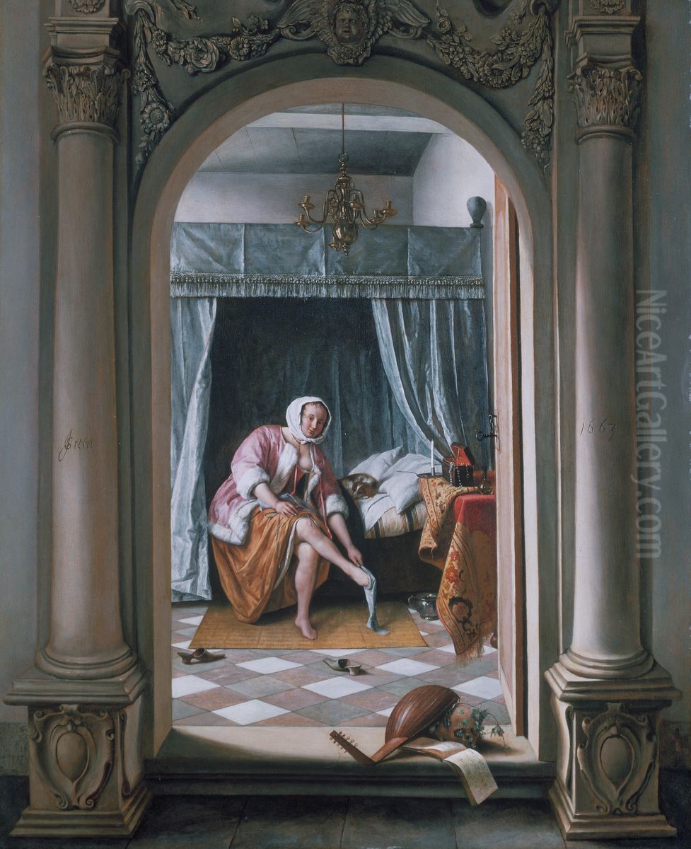 Woman at Her Toilet Oil Painting by Jan Steen
