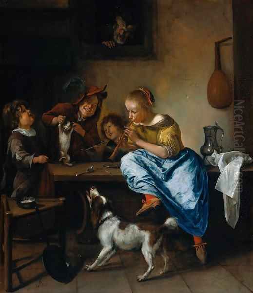 The Dancing Lesson Oil Painting by Jan Steen