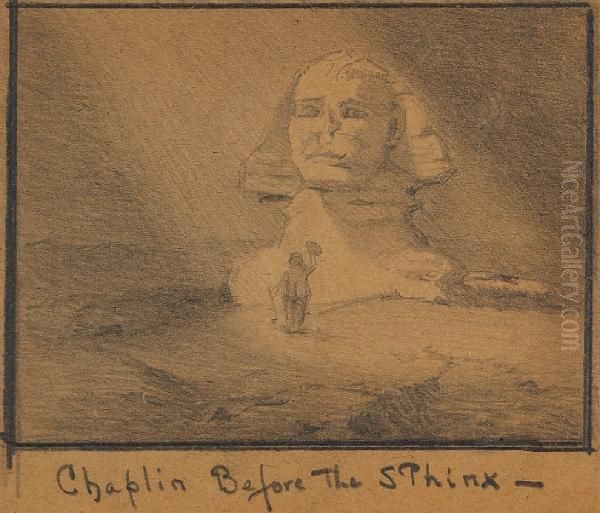 A Scrap Book Of Various Sketches
 Includingdancing Figures, Adam And Eve, Charlie Chaplin Studies, And 
Figuraldrawings Oil Painting by Granville Redmond