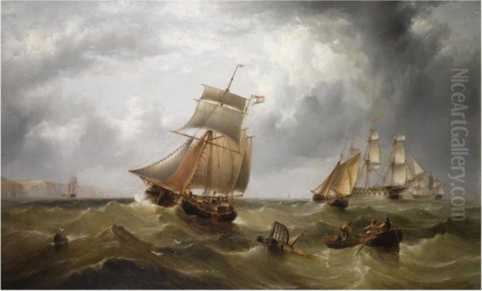 Retrieving The Wreckage After The Storm Oil Painting by Henry Redmore
