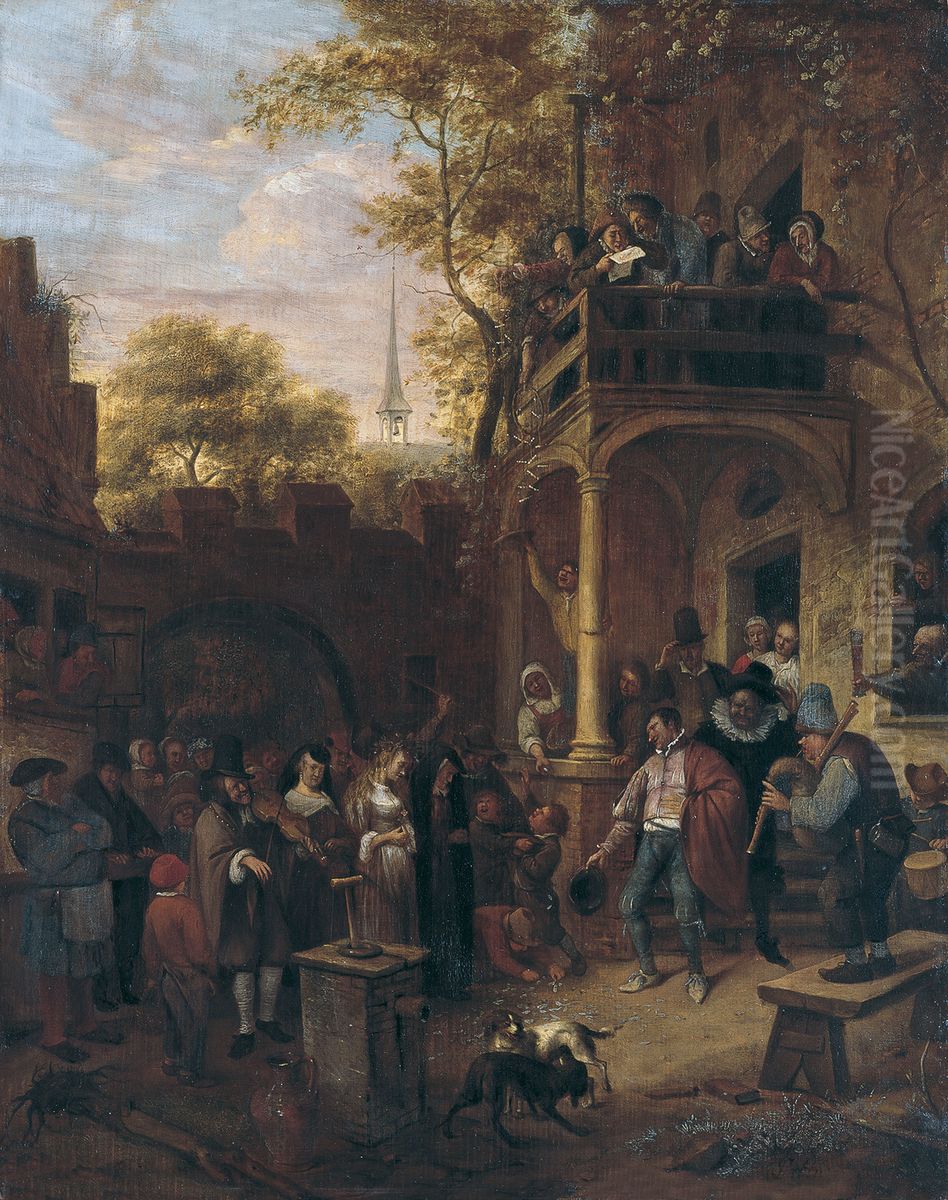 Country Wedding Oil Painting by Jan Steen