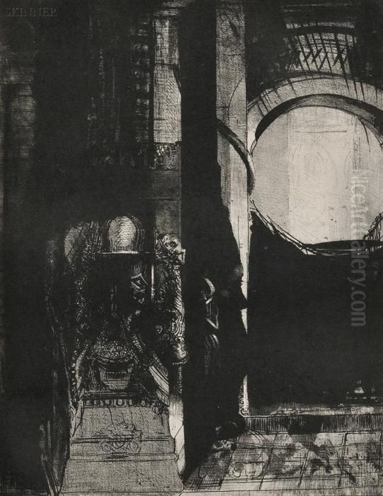 Et Partout Ce Sont Des Colonnes De Basalte... 
Lalumiare Tombe Des Voa>tes Oil Painting by Odilon Redon