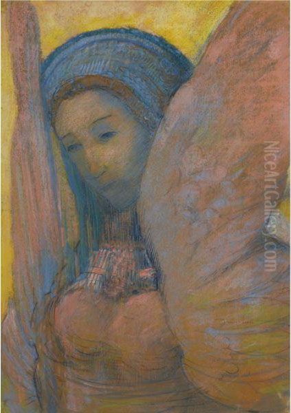 Sphinx - Recto Oil Painting by Odilon Redon