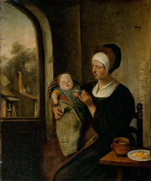 Mother And Child Oil Painting by Jan Steen
