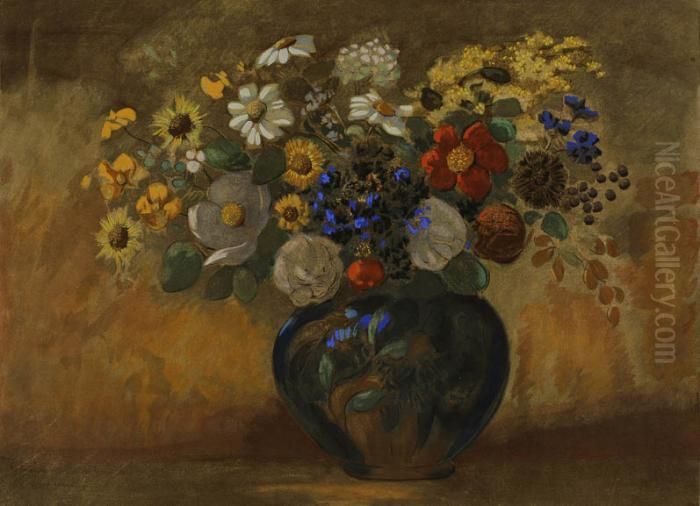Flowers Oil Painting by Odilon Redon