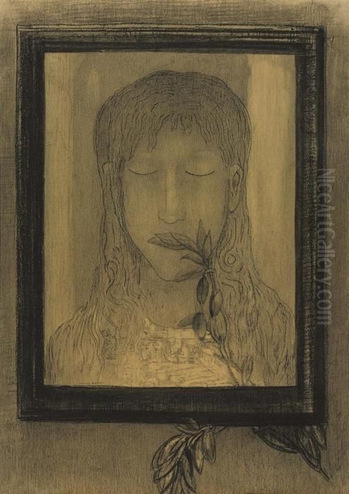 L'homme Aux Lauriers Oil Painting by Odilon Redon